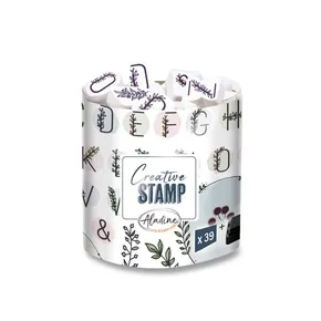 Kreativstempel Blumenalphabet und Kränze, 39 Stk